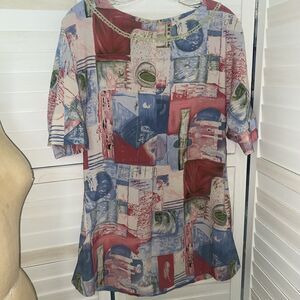 Vintage 60s Handmade Pink Pattern Mod GoGo Mini Dress Medium